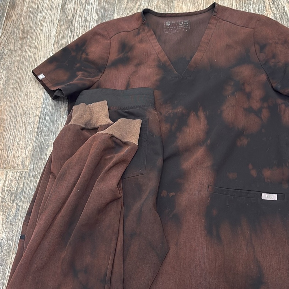 Custom bleach the dye scrubs